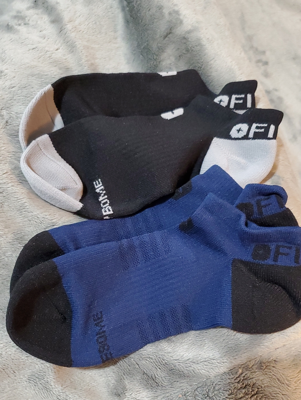 Men's Low-Cut Athletic Socks - Black & Blue (Pack)